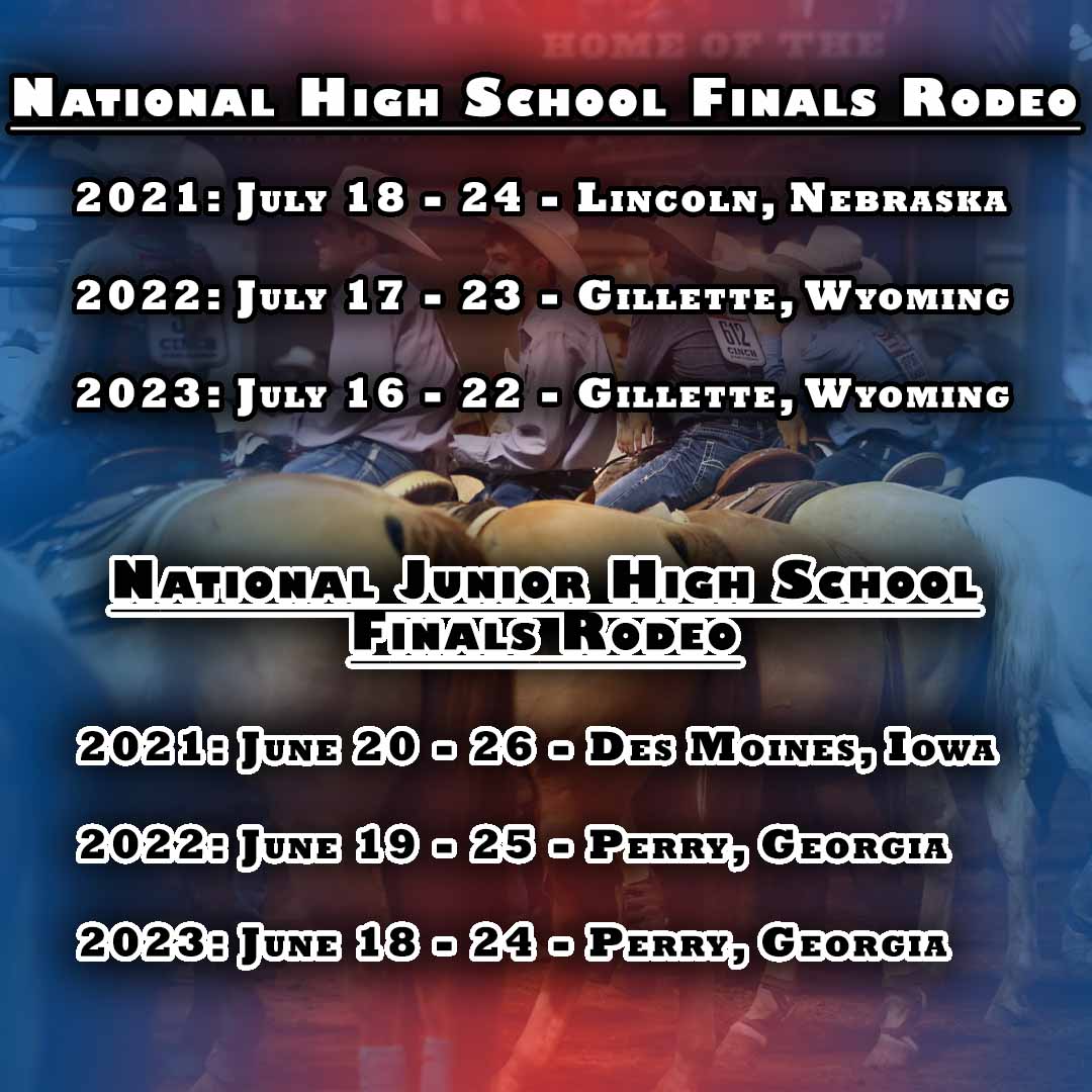 Schedules National High School Rodeo Association NHSRA
